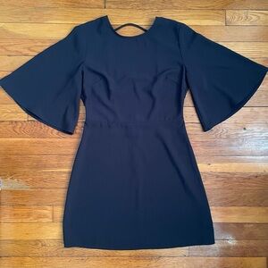 Urban Outfitters Backless Short Sleeve Bell Sleeve Black Mini Dress Size 2